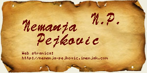 Nemanja Pejković vizit kartica